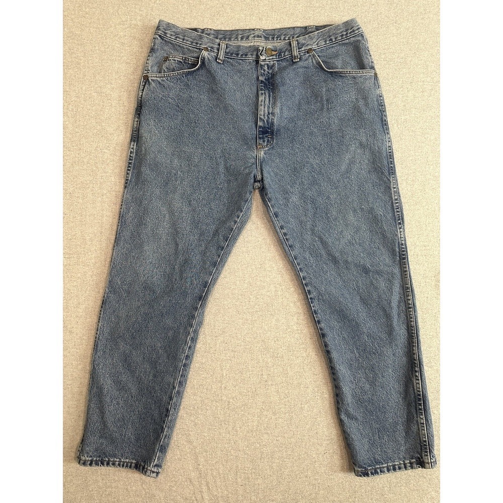 VTG USA Wrangler Hero Jeans Premium Cotton Rugged Taper Mens 40x29 Med‎ Wash